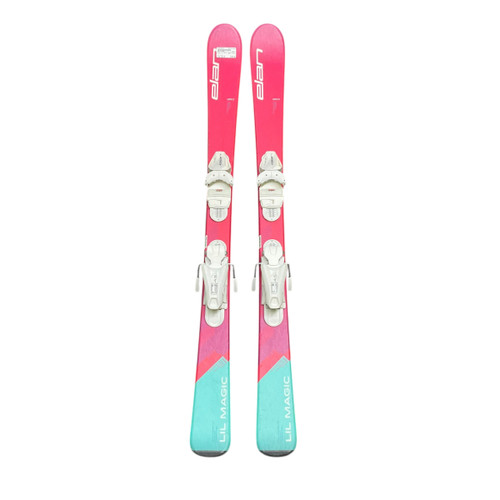 Vist Large View of Product Image Which is Used Elan LIL MAGIC Girls DH Ski/Binding Pink 120 cm