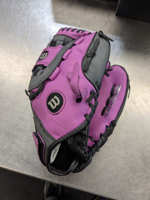 Vist Large View of Product Image Which is Used Wilson CAT GLOVE BB/SB Glove RH Throw Purple 11 1/2"