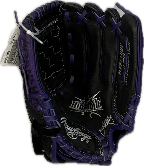 Vist Large View of Product Image Which is Used Rawlings HFP110BP BB/SB Glove RH Throw Black 11"