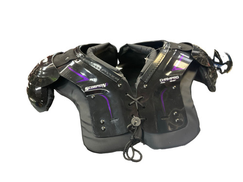 Vist Large View of Product Image Which is Used Champro SCORPION FB Shoulder Pads Black XL