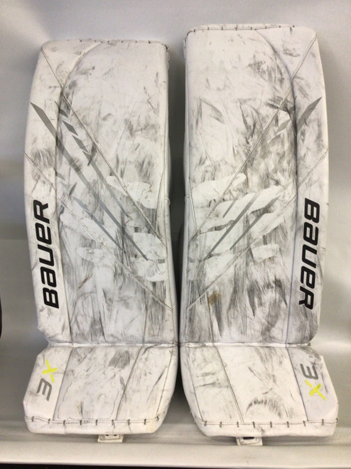 Vist Large View of Product Image Which is Used Bauer VAPOR 3X Goalie Leg Pads Senior White 35"
