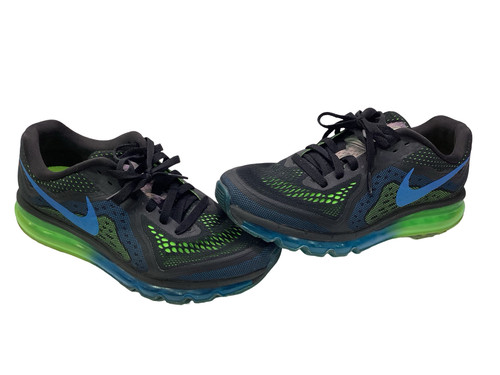Vist Large View of Product Image Which is Used Nike BUY NIKE AIR MAX 2014 PHOTO BLUE Running/X-Train Shoes M Royal Blue And Lime Green Senior 9.5