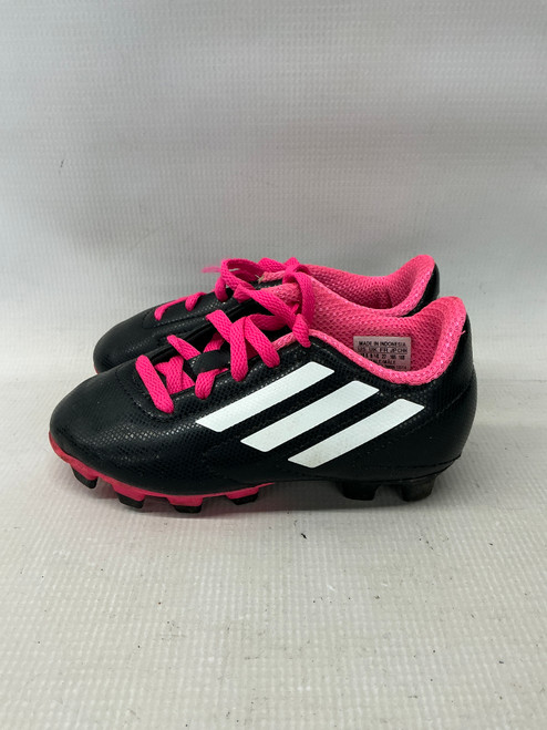 Vist Large View of Product Image Which is Used Adidas Soccer Cleats Black And Pink Youth 10.0