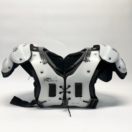 Vist Large View of Product Image Which is Used Douglas JP34 YOUTH FB Shoulder Pads White XL
