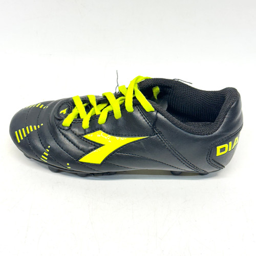Vist Large View of Product Image Which is Used Diadora Soccer Cleats Black And Optic Yellow Youth 12.5