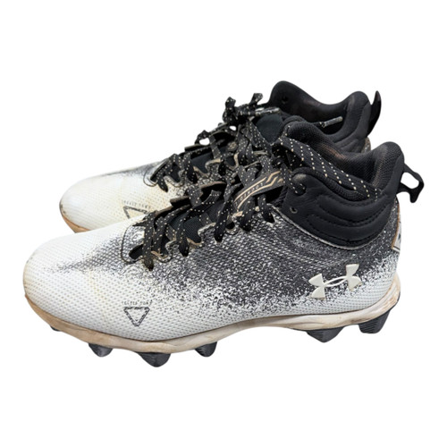 Vist Large View of Product Image Which is Used Under Armour SPOTLIGHT HAMMER MC Jr FB Cleats Black And White Junior 04