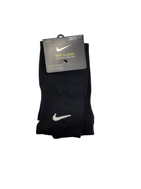Vist Large View of Product Image Which is Used Nike NIKE CUSHIONED KNEE HIGH Soccer Socks White MD