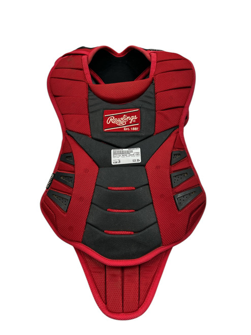 Vist Large View of Product Image Which is Used Rawlings RHINO JUNIOR CHEST Catchers Chest Protector Red Junior