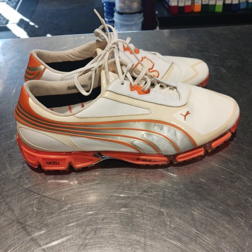 Vist Large View of Product Image Which is Used Puma Mens Golf Shoes Orange Senior 11