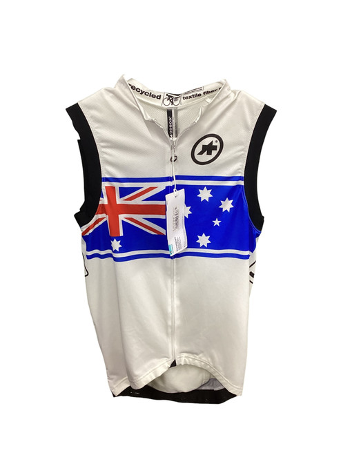 Vist Large View of Product Image Which is Used Assos Adult Cycling Top White Medium