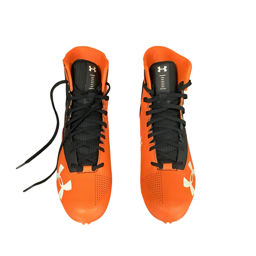 Vist Large View of Product Image Which is Used Under Armour Adult FB Cleats Black/Orange/White Senior 10