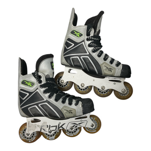 Vist Large View of Product Image Which is Used Reebok 4K Junior Aggressive Skates Black Junior 01.5