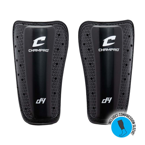 Vist Large View of Product Image Which is New Champro D4 SHINGUARD SMALL BLACK