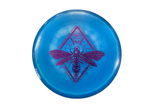 Vist Large View of Product Image Which is Used Discraft ESP SWIRL WASP Disc Golf Mid Range Royal Blue 177g