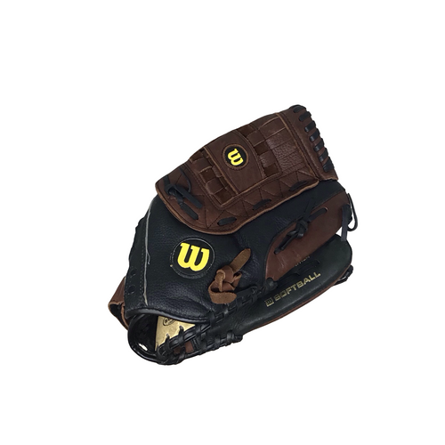 Vist Large View of Product Image Which is Used Wilson ELITE SOFTBALL BB/SB Glove RH Throw Black 13"