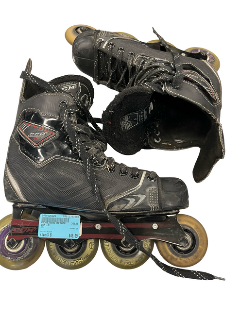 Vist Large View of Product Image Which is Used CCM LE Senior Aggressive Skates Black Senior 6