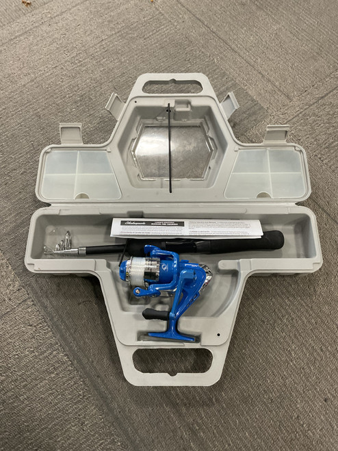 Vist Large View of Product Image Which is Used Shakespeare TELESCOPIC ROD AND REEL W/CASE Rod and Reel Combo