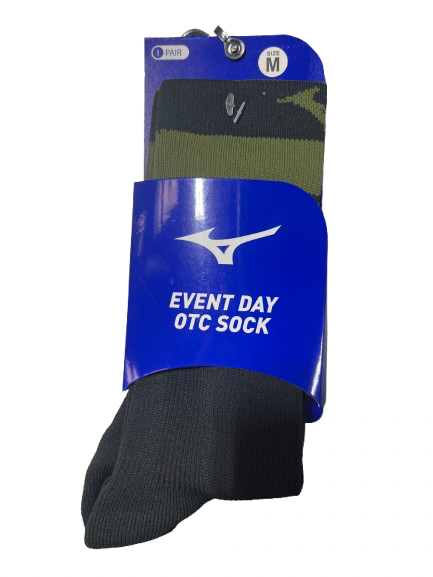 Vist Large View of Product Image Which is Used Mizuno EVENT DAY OTC SOCK MD Athletic Black And Green MD