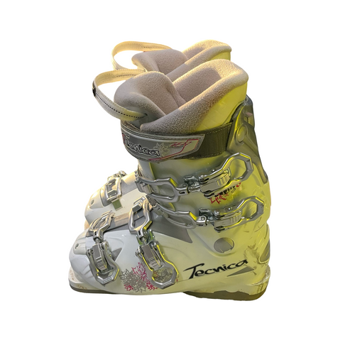 Vist Large View of Product Image Which is Used Tecnica ESPRIT 8+ Womens DH Ski Boot White 245 MP - M06.5 - W07.5