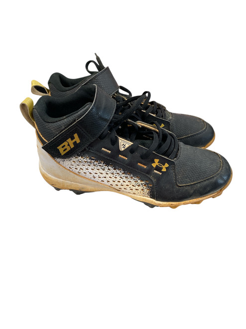 Vist Large View of Product Image Which is Used Under Armour BRYCE HARPER CLEATS BB/SB Cleats Black Junior 06