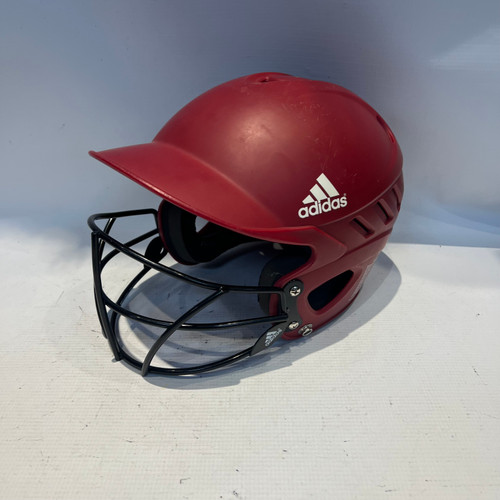 Vist Large View of Product Image Which is Used Adidas ADJUSTABLE Batting Helmet w/Mask Red MD