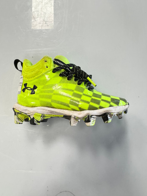 Vist Large View of Product Image Which is Used Under Armour Youth FB Cleats Neon Green Youth 11.0