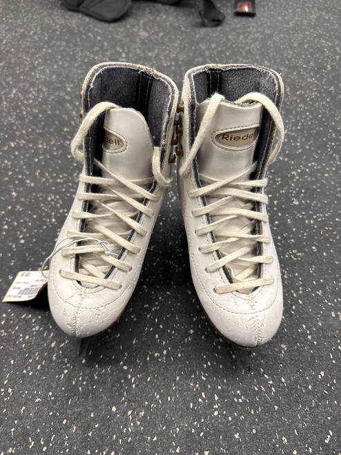 Vist Large View of Product Image Which is Used Riedell FIGURE Girls Figure Skate White Youth 11.0