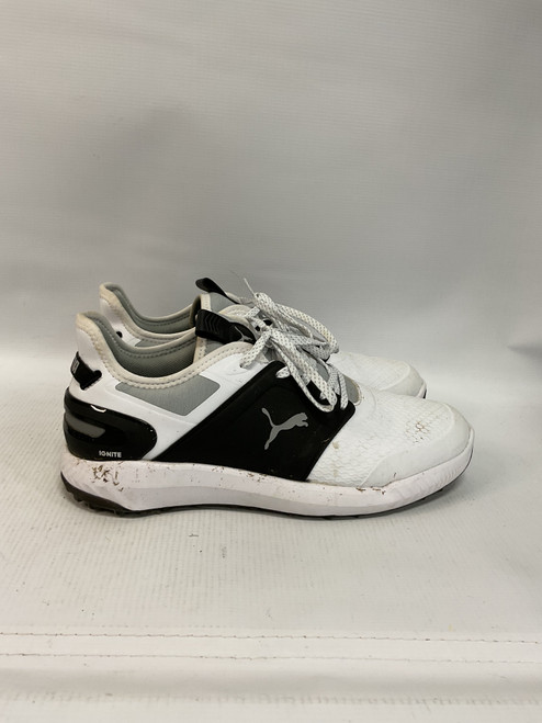 Vist Large View of Product Image Which is Used Puma Mens Golf Shoes Black And White Senior 9.5
