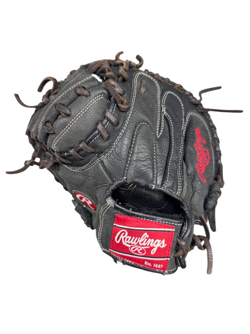 Vist Large View of Product Image Which is Used Rawlings PREMIUM SERIES BB/SB Catchers LH Throw Black 32 1/2"