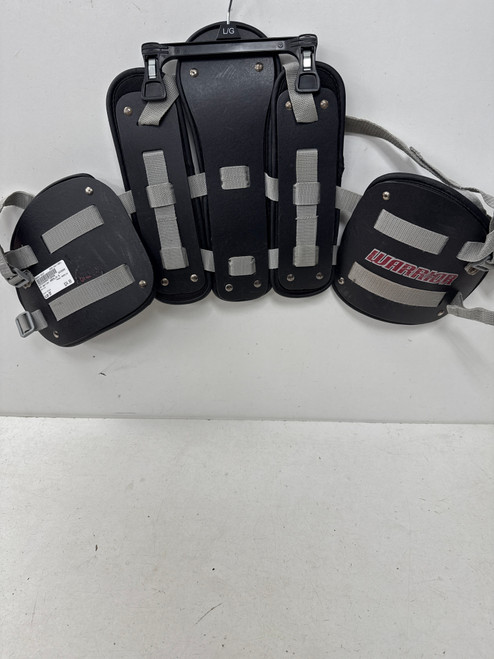 Vist Large View of Product Image Which is Used Warrior GREMLIN Lacrosse Rib Pads Black SM