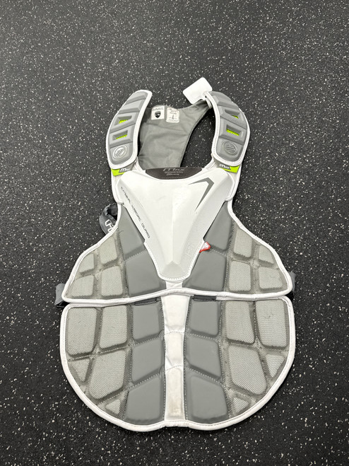 Vist Large View of Product Image Which is Used Maverik MAX EKG NOCSAE LAX Goalie Chest M Grey L/XL