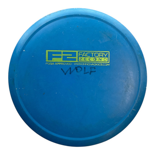 Vist Large View of Product Image Which is Used Innova DX WOLF Disc Golf Mid Range Royal Blue 180g