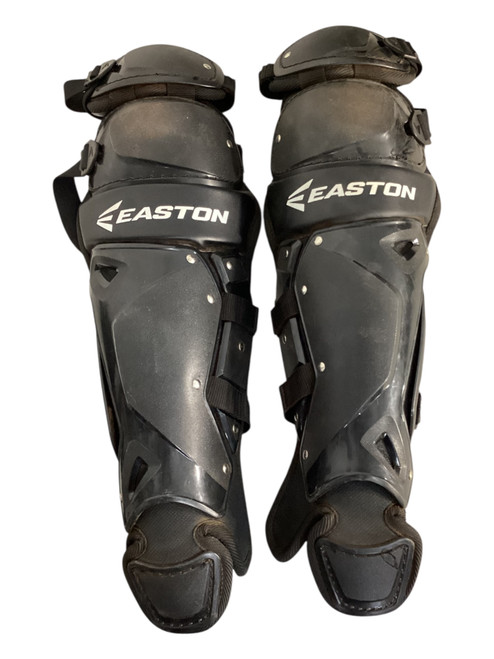 Vist Large View of Product Image Which is Used Easton QUICK FIT Catchers Leg Guards Black Youth