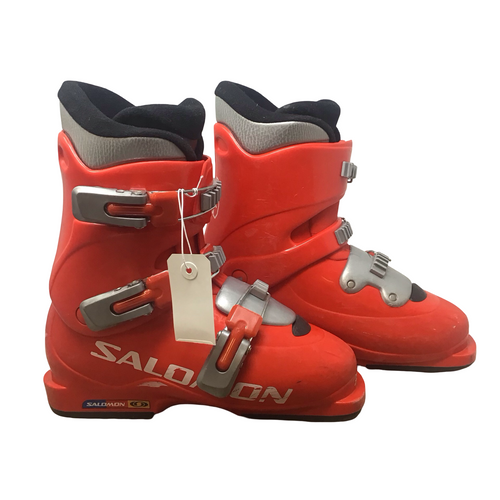 Vist Large View of Product Image Which is Used Salomon PERFORAM T3 Boys DH Ski Boot Red 245 MP - M06.5 - W07.5