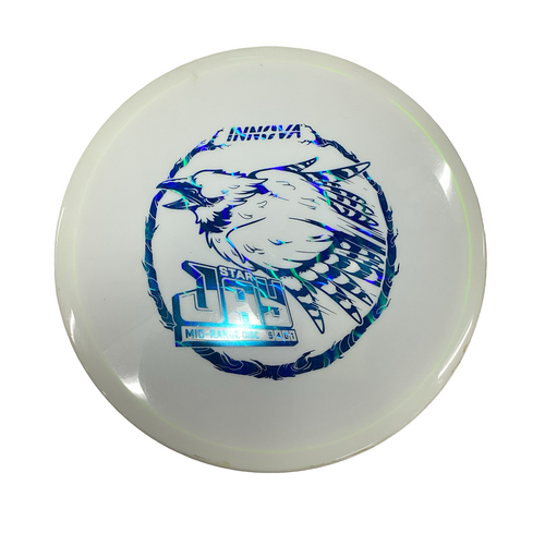 Vist Large View of Product Image Which is Used Innova STAR JAY Disc Golf Mid Range White