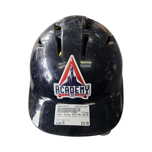 Vist Large View of Product Image Which is Used Under Armour BATTING HELMET 5 7/8-6 3/4 Batting Helmet No Mask Navy Blue One Size