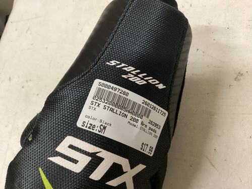 Vist Large View of Product Image Which is Used STX STALLION 200 Lacrosse Arm Pads/Guards Black SM