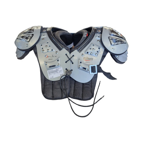 Vist Large View of Product Image Which is Used Schutt Y FLEX PADS YOUTH FB Shoulder Pads Black SM