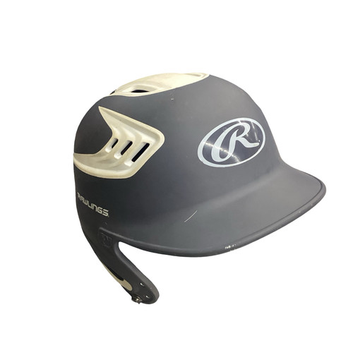 Vist Large View of Product Image Which is Used Rawlings R16J-R1 6 3/8 - 7 1/8 Batting Helmet No Mask Grey And White S/M