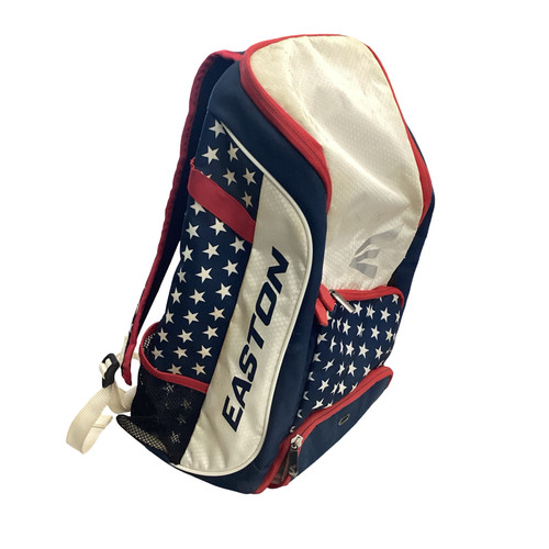 Vist Large View of Product Image Which is Used Easton BACKPACK  USA BB/SB Player Backpack White/Red/Navy