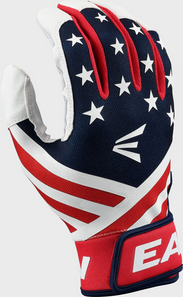 Vist Large View of Product Image Which is New Easton MAV GT BB/SB Batting Gloves White/Red/Navy MD