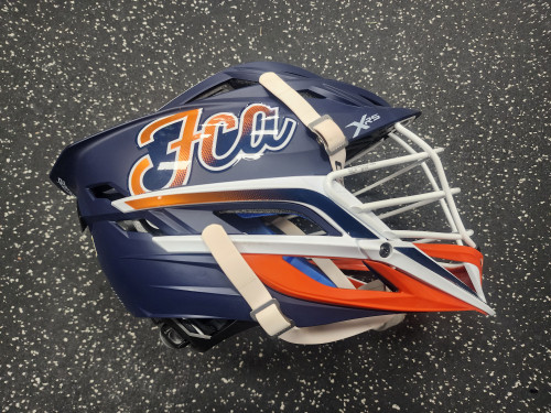 Vist Large View of Product Image Which is Used Cascade XRS Lacrosse Helmet Navy Blue One Size
