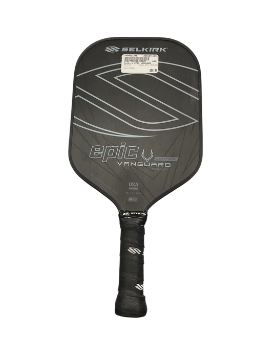 Vist Large View of Product Image Which is Used Selkirk EPIC VANGUARD Pickleball Racquet Black