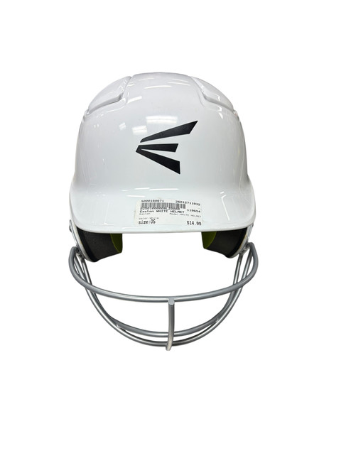 Vist Large View of Product Image Which is Used Easton WHITE HELMET Batting Helmet w/Mask White One Size