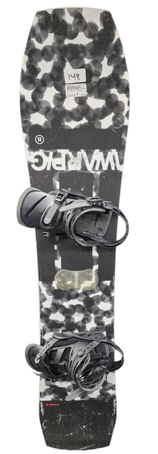 Vist Large View of Product Image Which is Used Ride Warpig Mens Snowboard 148cm with Burton Mission Bindings (Size Small) 