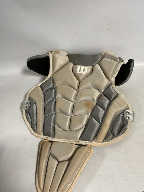 Vist Large View of Product Image Which is Used Wilson WILSON CHEST PROTECTOR Catchers Chest Protector White Intermed