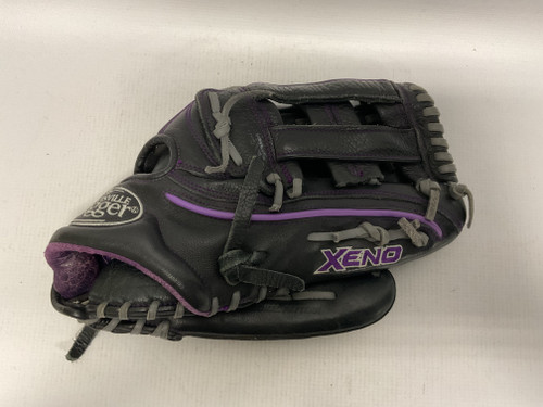 Vist Large View of Product Image Which is Used Louisville Slugger XENO BB/SB Glove RH Throw Black And Purple 12 1/2"
