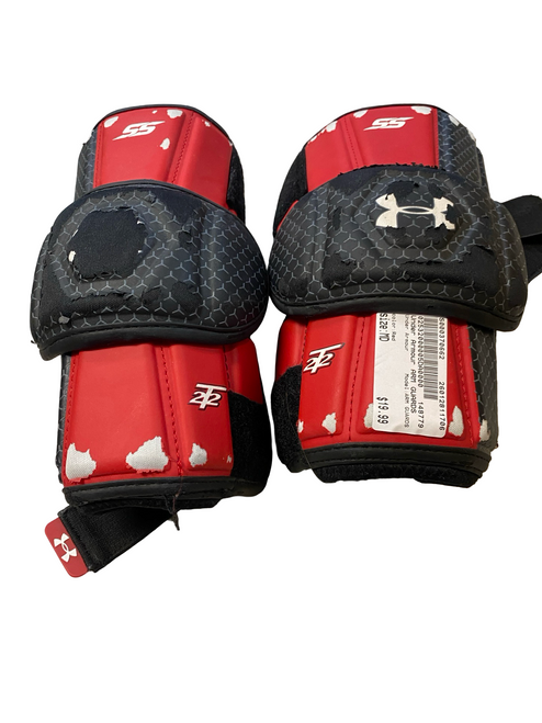 Vist Large View of Product Image Which is Used Under Armour ARM GUARDS Lacrosse Arm Pads/Guards Red MD