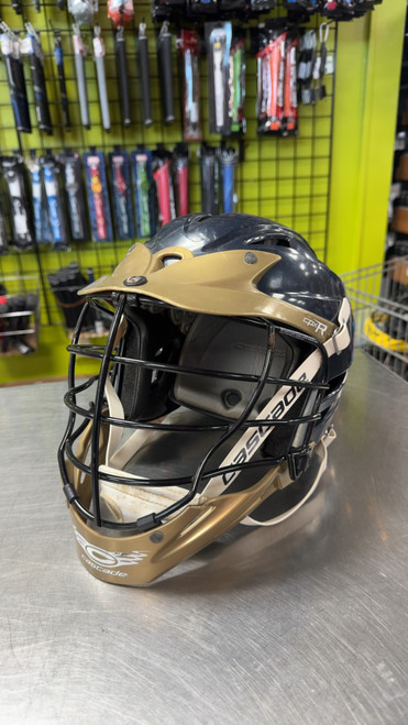 Vist Large View of Product Image Which is Used Cascade CPXR Lacrosse Helmet Navy Blue One Size