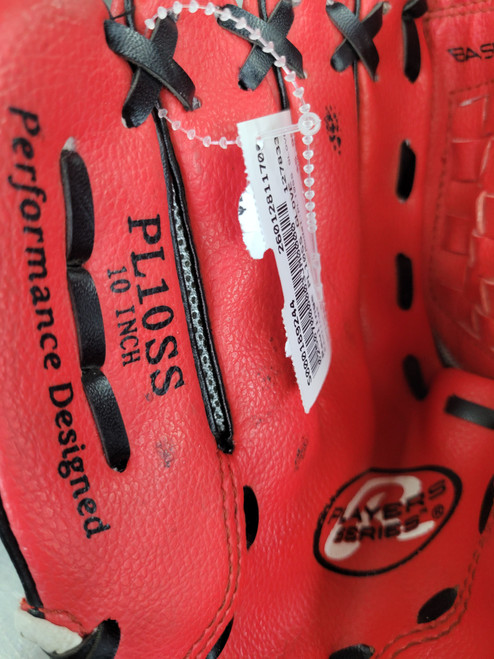 Vist Large View of Product Image Which is Used Rawlings PL10SS GLOVE BB/SB Glove LH Throw Red 10"